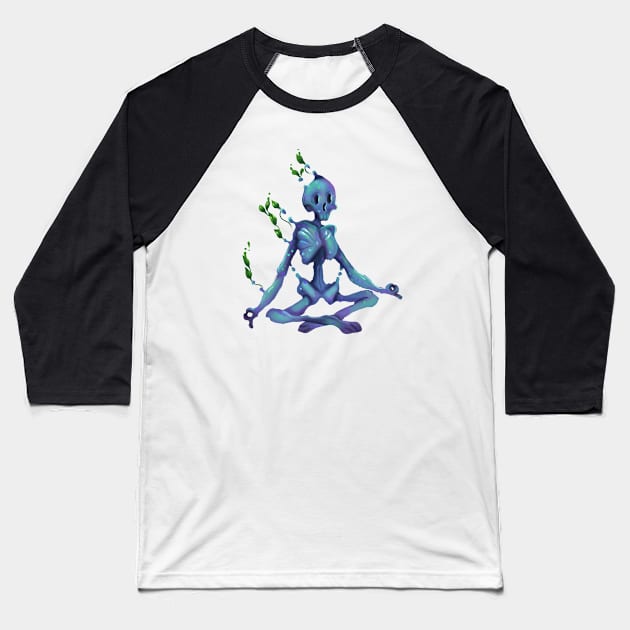 The meditating skeleton Baseball T-Shirt by molliva design